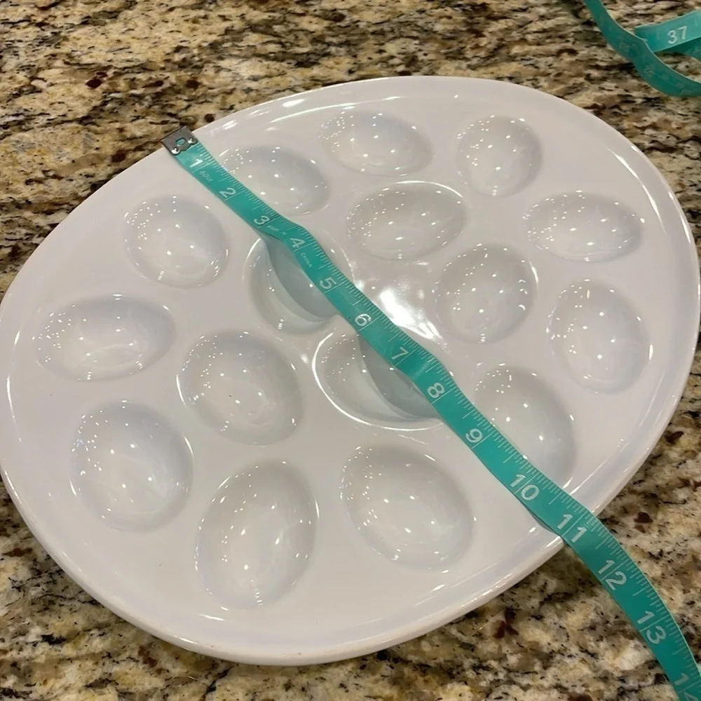 🐣White Ceramic Egg Platter 🥚 Dish
